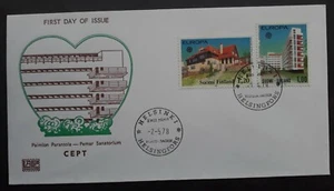 1978 Finland European Monuments FDC ties 2 Stamps cd Helsinki - Picture 1 of 2