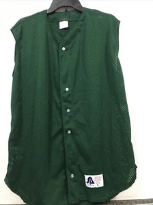 Sports Belle Men’s Sleeveless Button Front BB Jersey SIZE Large Green(11-TW-599) - Picture 1 of 4