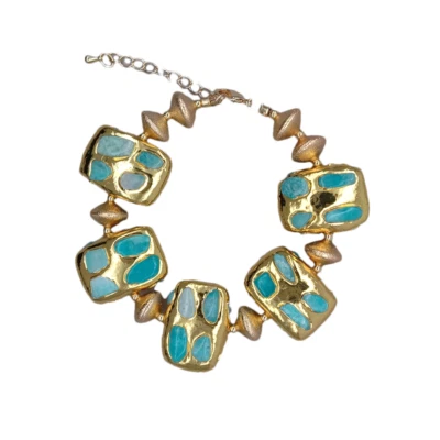 Pulseira de miçangas retangular verde amazonita presente joia - Imagem 1 de 4