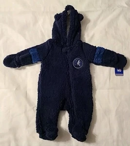 MINNESOTA TIMBERWOLVES NEWBORN HOODED FOOTED 3/6 MONTH NBA PAJAMAS - Picture 1 of 13