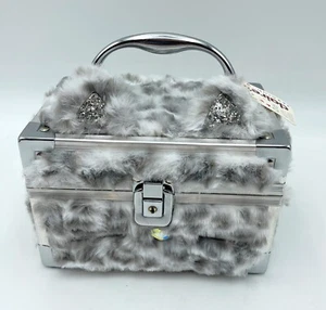 NEU/ETIKETT Claire’s Kitty Katze Schneeleopard Kosmetik Schmuck Etui Schloss Box mit 2 Schlüsseln - Bild 1 von 10