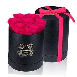 7-Piece Preserved Roses in a Box Mothers Day Rose Valentines Day Radiant Pink - Picture 1 of 7
