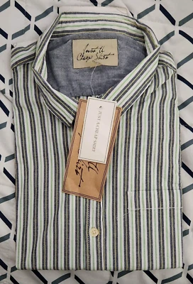 NWT XL Men's Just A Cheap Shirt Striped Button Down Dress Shirt Blouse - Image 1 of 4
