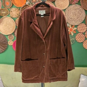 Blazer de Pana Eddie Bauer De Colección - Marrón Chocolate, Capa Clásica de Otoño, Talla Lg - Imagen 1 de 6
