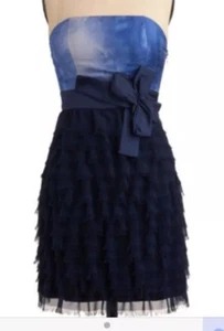 💧Modcloth Laguna strapless dress blue size M - Picture 1 of 4
