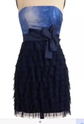 💧Modcloth Laguna strapless dress blue size M - Image 1 of 4