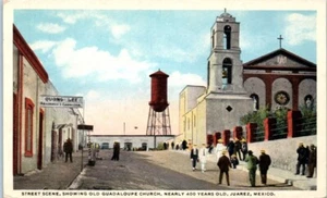 ESCENA CALLEJERA Antigua Iglesia Guadalupe JUÁREZ, México - Postal - Imagen 1 de 2