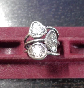 Sterling 925 Stamped, PZ Signed, made in Israel. Unique Wide Ring, Size 9. - Picture 1 of 7