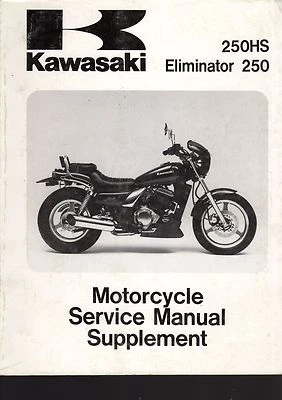 KAWASAKI 250HS, ELIMINATOR 250, 1988-91  MOTORCYCLE SERVICE MANUAL SUPPLEMENT - image 1 of 2