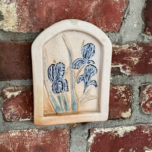 Azulejos de pared de jardín con escritura azul verde verde azul de cerámica de 6" de cerámica hechos a mano - Imagen 1 de 3