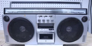 Used Vintage Silver GE Model 3-6000B Super Stereo System Boombox *Parts/Repair - Picture 1 of 14