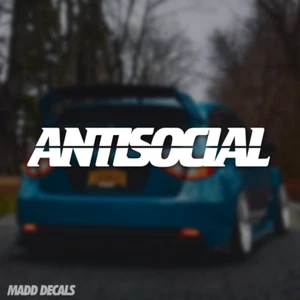 ANTISOCIAL Decal Sticker Car Anti Social Club Banner Windshield JDM - Picture 1 of 9