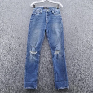 Hudson Womens Holly High Rise Straight Jeans 24 Blue Medium Wash Button Fly NEW - Picture 1 of 15
