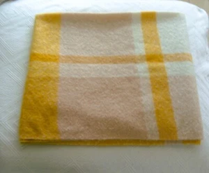XXL-Schal Wollschal Tuch Stola creme-weiß beige gelb kariert Karo Tartan H&M - Bild 1 von 2