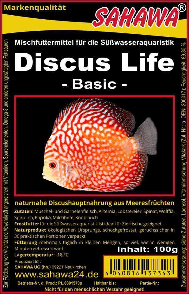 Discus Life Basic 10x100g Blister  Frostfutter Fischfutter SAHAWA  - Bild 1 von 1