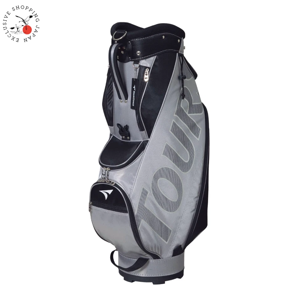 Bolsa de carro de golf Bridgestone Tour Stage 9 x 47 pulgadas 5 vías 2025 ligera plateada/gris Foto 1 de 4