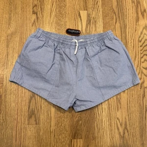 NEW Vintage Gazelle Blue Chambray Cotton Swim Trunks Shorts Sz 3 Large Vtg NOS - Picture 1 of 10
