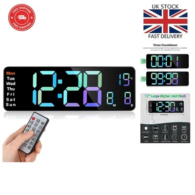 Multi-Functional 13-Inch Digital Wall Clock with Large Display for Home & Office - Image 1 of 4