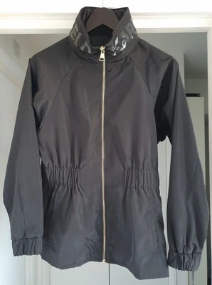 Black Waterproof Jacket Womens Karl Lagerfield Batwing Windbreaker Zip Up Hoodie - Image 1 of 4
