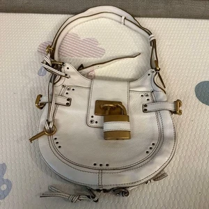 Chloe Paddington Leder Schultertasche weiß Made in Italy authentisch Y2K gebraucht - Bild 1 von 20