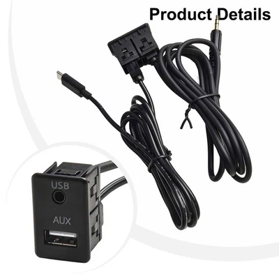 USB and AUX Extension Cable for Car Dash Mount Installation 145CM Length - Image 1 of 4