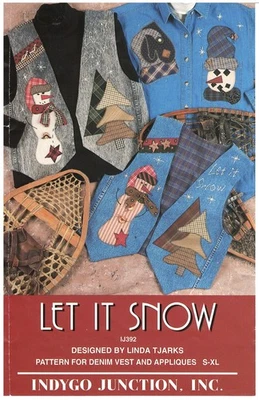 1996 Indygo Junction IJ392 Let It Snow Pattern for Denim Vest Appliques S-XL - Image 1 of 3