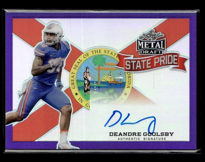 DeAndre Goolsby 2018 Leaf Metal Draft State Pride Purple Auto 11/25 - Image 1 of 2