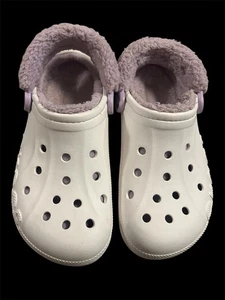 Crocs Unisex Classic Faux Fur Lining Clogs - weiß - lavendel gefüttert M7/W9 - Bild 1 von 5