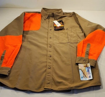 Gamehide Men's Long Sleeve Upland Field Shooting Shirt - Tan/Blaze Orange NWT - Image 1 of 4