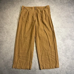 Madewell Hose Damen 16 W braun Leinenmischung hoher Bund weites Bein Plissee - Bild 1 von 12