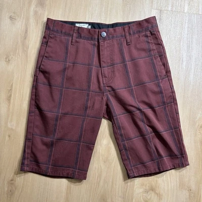 Volcom Men’s Shorts Grunge Y2K Chino Red Plaid Size 28 Skater  - Image 1 of 4
