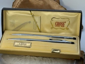Vintage Cross Kugelschreiber & Bleistift Set 2501 Chrom getestet und funktioniert -- 2151,25 - Bild 1 von 4