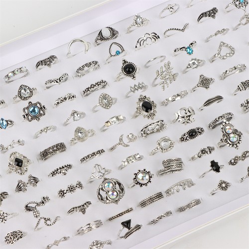 50pcs Mixed Styles Stainless Steel Rings Lot - Men's & Women's Fashion Jewelry