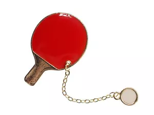 Tischtennisschläger emailliert Brosche Miniblings Metall Ball Sport Tischtennis - Bild 1 von 5
