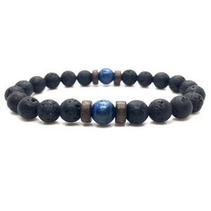 Pulsera Buda Cuentas Naturales Piedra Lava - Imagen 1 de 32