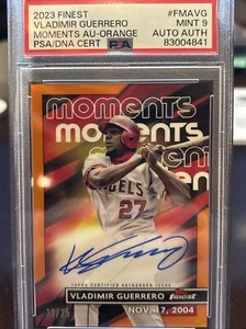 Topps Finest Vladimir Guerrero Orange Moments 2023 automático/25 PSA 9 como nuevo - Imagen 1 de 4