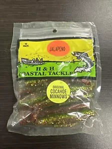 H&H CMR10-130 Cocahoe Minnow Jalapeno Tail, 3" Tuxedo, 10/Pack - Picture 1 of 2
