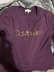 Pre Owned Calvin Klein Top M Medium Purple ( Wine) Long Sleeve - Picture 1 of 2