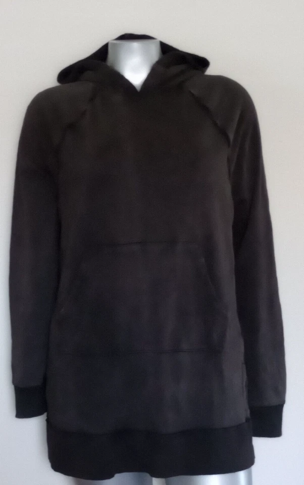 Colsie Women's Black Size Extra Small Lounge Tunic Distressed Hooded Sweatshirt
