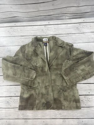 Havana Jack’s Café Mujer’s Verde Floral Militar Blazer Talla I 0 Foto 1 de 4