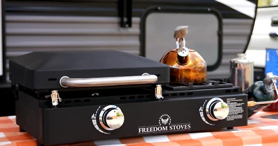 Plancha portátil para acampar al aire libre 16,5"x14,5" quemador lateral antiadherente - reacondicionado Foto 1 de 4