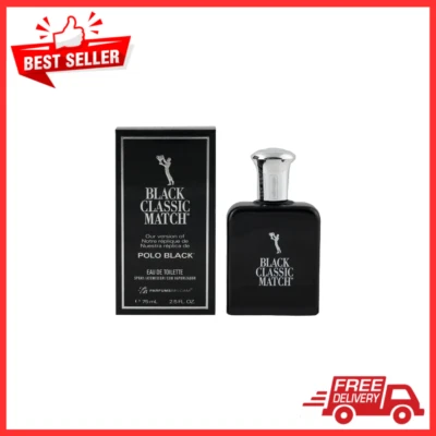 Parfums Belcam Black Classic Match Eau De Toilette, Cologne for Men, 2.5 Oz, NEW - Image 1 of 4