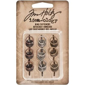 Tim Holtz - Idea-Ology Metal Ring W/Brad Fastener .25" - 9/Pkg - Picture 1 of 2
