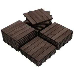 27pcs Deck Patio Tile Interlocking Wood Flooring Pavers Tiles Outdoor 12''x 12'' - Picture 1 of 12