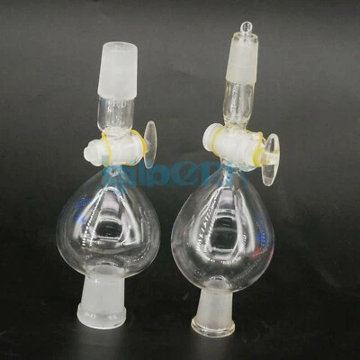 60-125ml 14/23 19/26 24/29 Joint Lab Ball Shape Separatory Funnel Glass Stopcock - Image 1 of 4
