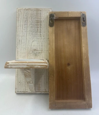 White Rustic Distressed Wall Mounted Flameless Decorative Candle Holder Lot 2 - Image 1 of 2