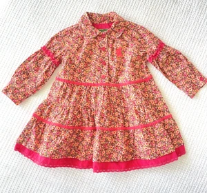 Vestido Oilily Niñas Talla 92 Manga Larga Estampado Calicó Floral En Niveles Peter Pan 2 Y - Imagen 1 de 6