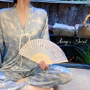 New Chinese style pajamas, Chinese style women's home clothing, silk set - Picture 1 of 14