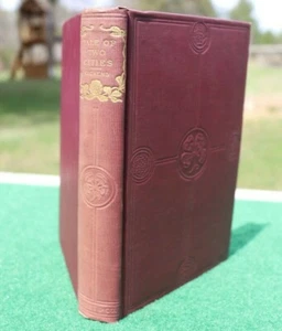 Tale of Two Cities by Charles Dickens C1900 Dark Red Hardcover Hurst Gilded - Picture 1 of 7