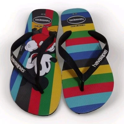 Havaianas 全新 男式 迪士尼 米老鼠 丁字裤 海滩 人字拖 拖鞋 尺码 11/12  — 第 1/4 张图片